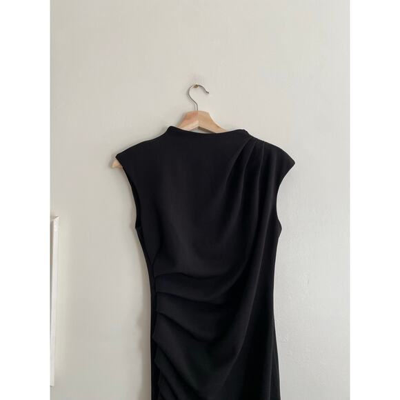 NIKKI LUND Dida Black Funnel Neck Cocktail Dress Size Medium - Picture 6 of 11